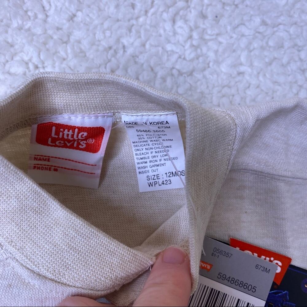 Levi’s Long Sleeve Button Up Tee 12 Months - Picture 6 of 6